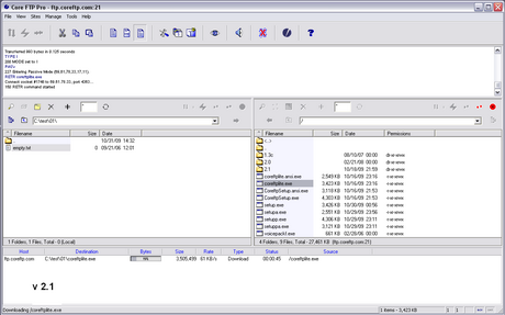 โปรแกรมรับส่งข้อมูล Core FTP LE โปรแกรมรับส่งข้อมูล Core FTP LE