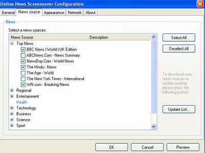 Online News Screensaver (โปรแกรมพักหน้าจอ อ่านข่าวออนไลน์) : 