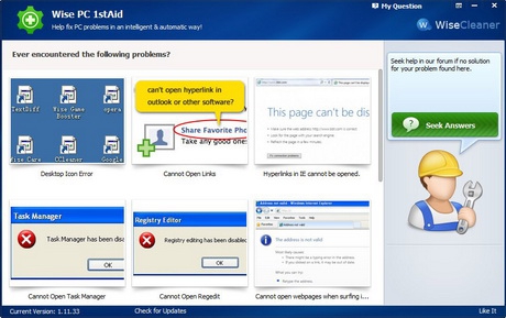 โปรแกรมแก้ปัญหาคอมช้า Wise PC 1stAid