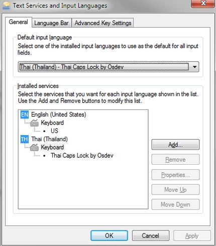 โปรแกรมเปลี่ยนภาษา Thai Caps Lock