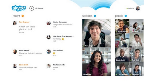 โปรแกรม Skype บน Windows 8 โปรแกรม Skype บน Windows 8