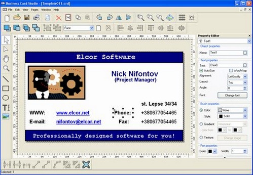 โปรแกรมพิมพ์นามบัตร Business Card Studio