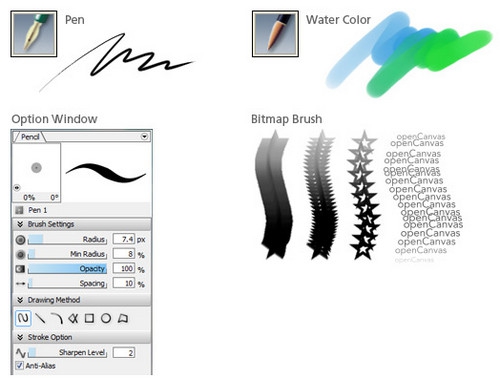 โปรแกรมวาดการ์ตูน openCanvas