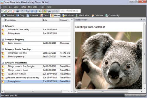 โปรแกรมเขียนไดอารี่ประจำวันฟรี Smart Diary Suite Free