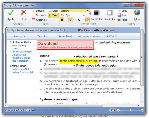 โปรแกรมจับภาพหน้าจอ Shotty