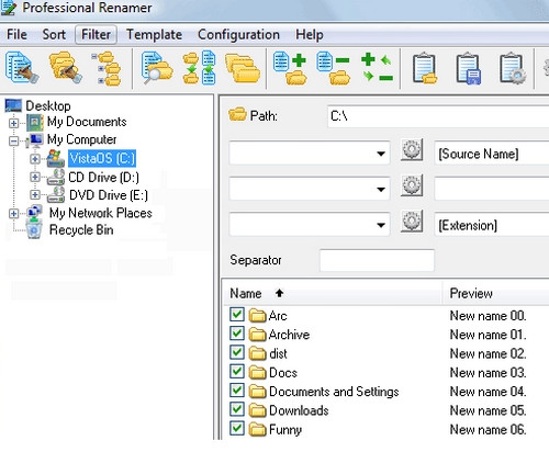 โปรแกรมเปลี่ยนชื่อไฟล์ Professional Renamer