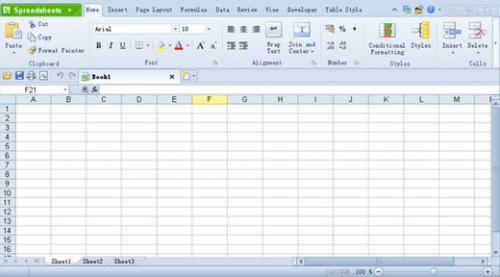 โปรแกรมตารางคำนวณ Kingsoft Spreadsheet