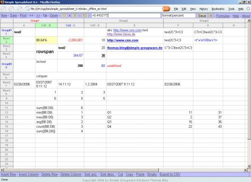 Simple Spreadsheet โปรแกรมสเปรดชีต