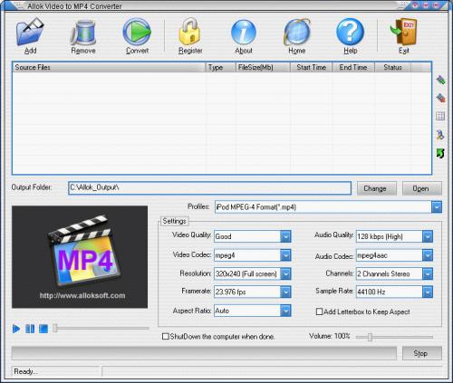 ดาวน์โหลด Allok MP4 Converter ดาวน์โหลด Allok MP4 Converter