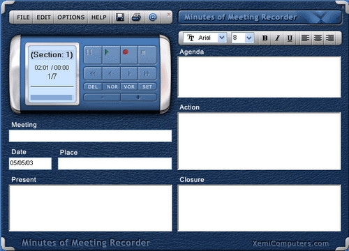 โปรแกรมอัดเสียง Minutes of Meeting Recorder โปรแกรมอัดเสียง Minutes of Meeting Recorder