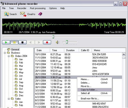 โปรแกรมอัดเสียง Advanced Phone Recorder