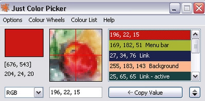 Just Color Picker (โปรแกรมดูดสีฟรี บนหน้าจอ) : Just Color Picker (โปรแกรมดูดสีฟรี บนหน้าจอ) :