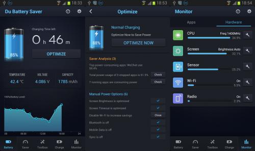 โปรแกรมประหยัดแบตเตอรี่ DU Battery Saver