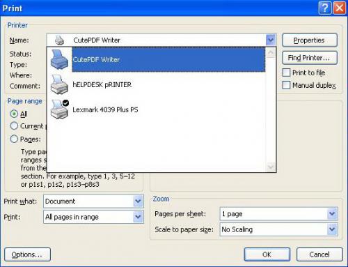 CutePDF Writer โปรแกรมเขียน PDF