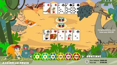 เกมส์ไพ่ Dinosaur Caribbean Poker
