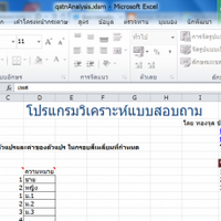 Questionnaire Analysis (โปรแกรมวิเคราะห์แบบสอบถาม บน Excel) : Questionnaire Analysis (โปรแกรมวิเคราะห์แบบสอบถาม บน Excel) :