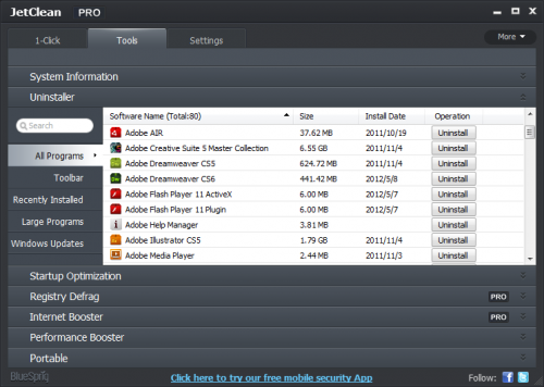 โปรแกรมทำความสะอาดคอม JetClean