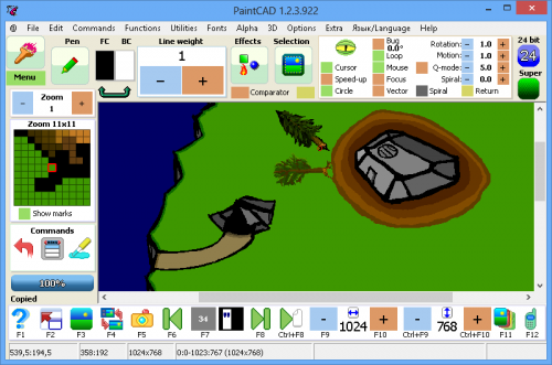 โปรแกรมวาดภาพการ์ตูน PaintCAD