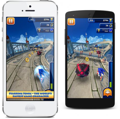 App เกมส์วิ่งตะลุยด่าน Sonic Dash