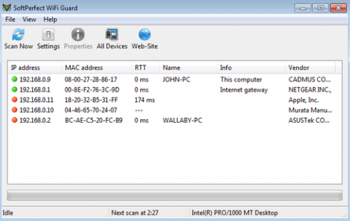 โปรแกรมป้องกันไวไฟ WiFi Guard