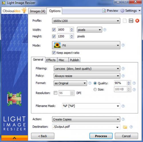 โปรแกรมแต่งรูป ย่อรูปภาพ Light Image Resizer
