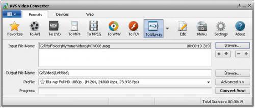 โปรแกรมแปลงไฟล์วิดีโอ AVS Video Converter