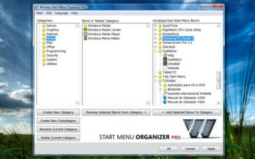 โปรแกรมปรับแต่งสตาร์ทเมนู Start Menu Organizer