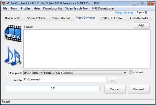 aTube Catcher (โปรแกรม aTube Catcher โหลดคลิปจากเว็บ พร้อมแปลงไฟล์) : 