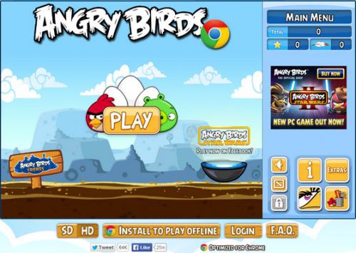 เล่น Angry Birds บน Chrome