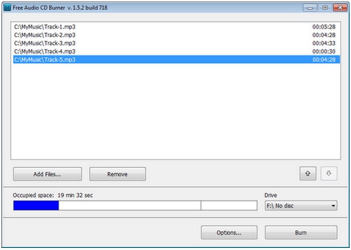 โปรแกรมไรท์เพลง อัดเพลง Free Audio CD Burner