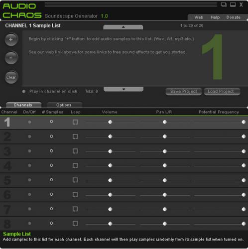 โปรแกรมเปิดและสร้างเสียงสังเคราะห์ Soundscape Generator