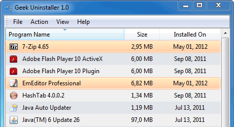 โปรแกรมถอนการติดตั้ง GeekUninstaller โปรแกรมถอนการติดตั้ง GeekUninstaller