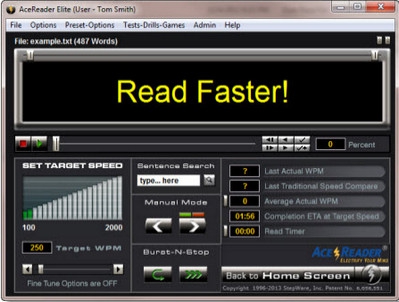 โปรแกรมฝึกภาษาอังกฤษ AceReader