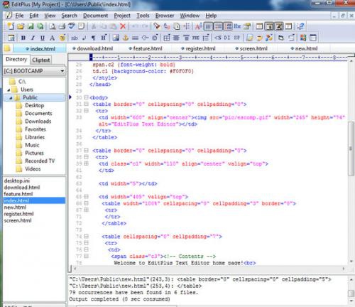 EditPlus (โปรแกรมเขียนโค้ดใช้เหมือน NotePad แต่ประสิทธิภาพเหนือกว่า) : 