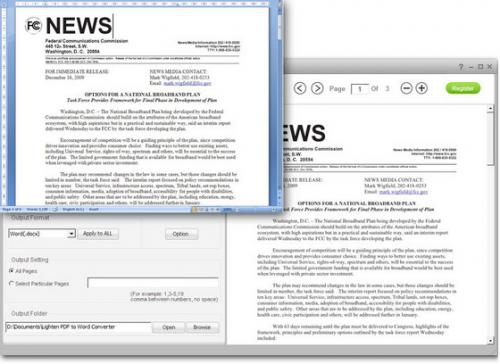 โปรแกรมแปลงไฟล์ Lighten PDF to Word Converter โปรแกรมแปลงไฟล์ Lighten PDF to Word Converter