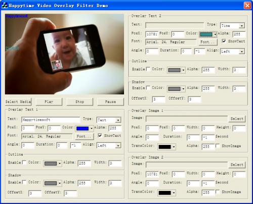 โหลดโปรแกรม Happytime Video Overlay Filter