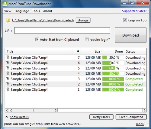 โปรแกรมโหลดคลิป Moo0 YouTube Downloader โปรแกรมโหลดคลิป Moo0 YouTube Downloader