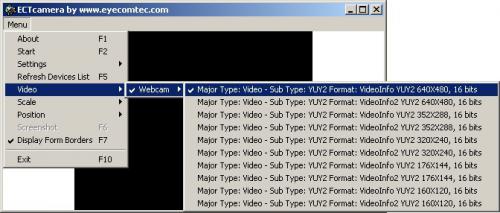 โปรแกรมกล้อง ECTCamera