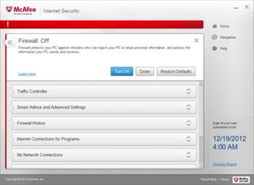 โหลดโปรแกรม McAfee Internet Security