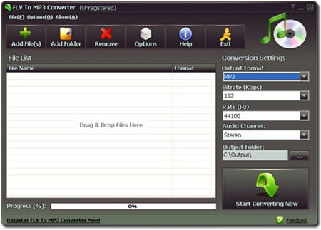 โปรแกรมแปลงไฟล์ FLV to MP3 Converter โปรแกรมแปลงไฟล์ FLV to MP3 Converter