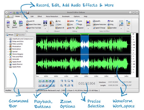 โปรแกรมแต่งเสียง Sound Editor Deluxe