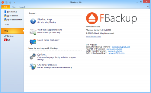 โปรแกรมสำรองข้อมูล FBackup โปรแกรมสำรองข้อมูล FBackup