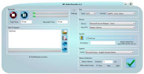 โปรแกรมอัดเสียง MC Audio Recorder โปรแกรมอัดเสียง MC Audio Recorder