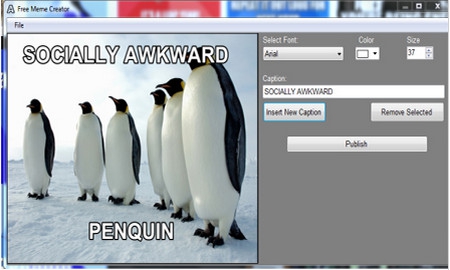 โปรแกรมเขียนข้อความลงภาพ Free Meme Maker