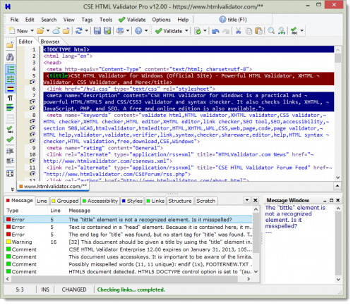 โปรแกรม CSE HTML Validator Lite