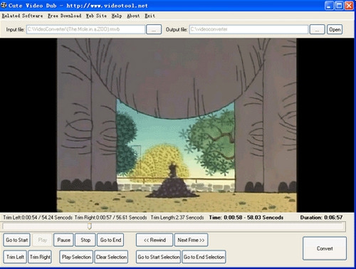 โปรแกรมตัดต่อวิดีโอ Cute Video Dub Free