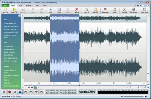 โปรแกรมแต่งเสียง WavePad Sound Editor โปรแกรมแต่งเสียง WavePad Sound Editor