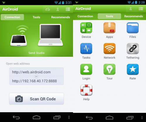 App ส่งข้อมูลผ่านไวไฟ AirDroid