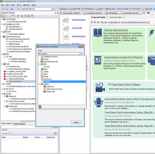โปรแกรมจัดการฐานข้อมูล Toad Data Point