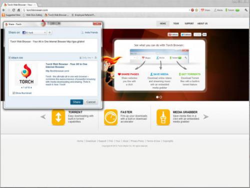 โปรแกรมเว็บบราวเซอร์ Torch Browser